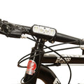 Black ABS bicycle headlight with LED lamp and rechargeable battery for cycling