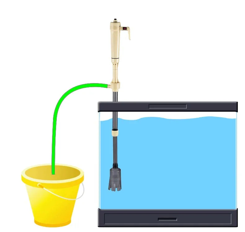 Fish tank electric pump with light yellow sand washing head featuring 90° right angle and anti-slip grip