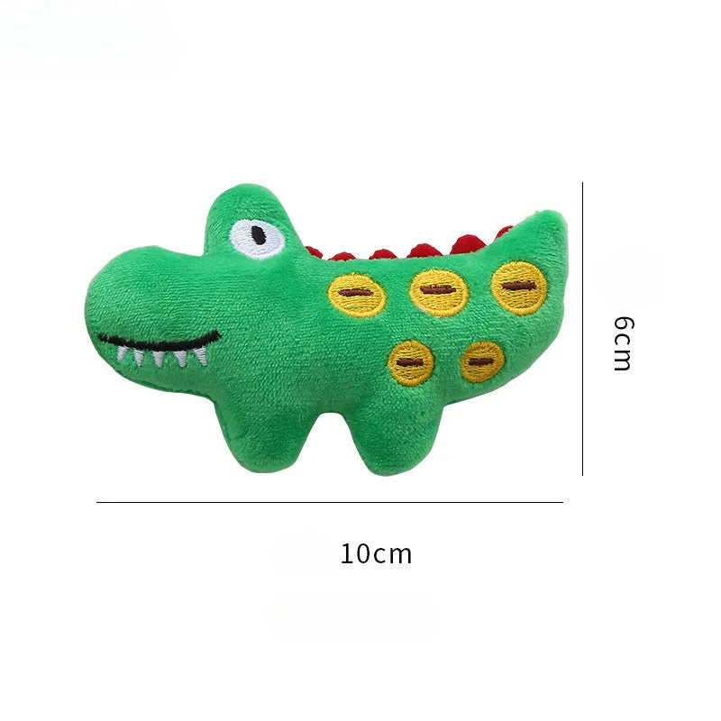 Green parrot-shaped plush cat toy with catnip filling, shown next to a cat for scale.