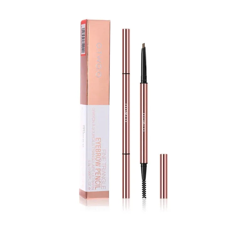 Eyebrow pencil in colour box with six shade options: Auburn, Blonde, Caramel, Dark Brown, Soft Brown, Taupe.