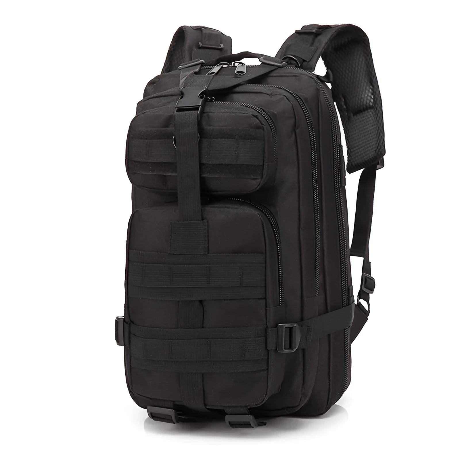 Large khaki hiking backpack with air pillow belt system showing main compartment and straps