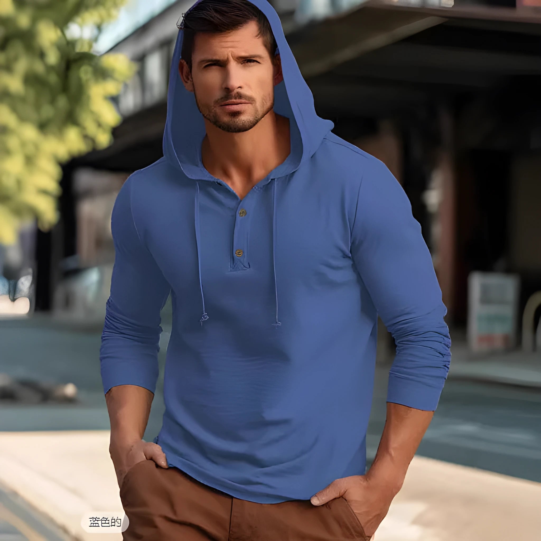 Cotton pullover hoodie for youth in dark blue, apricot, black, blue, white, or light green.