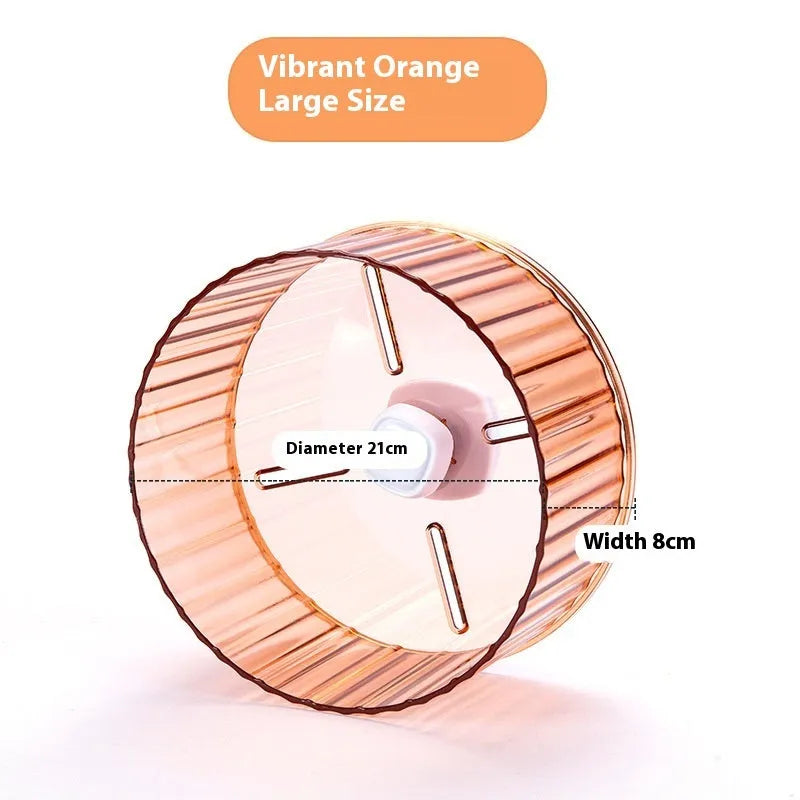 21cm plastic bird running wheel toy in transparent, green, grey, orange or purple for parrots and small birds