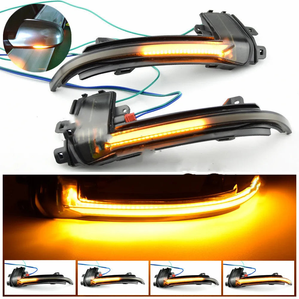 Dynamic LED mirror turn signal indicators for Audi A4 B8 and B8.5 models in black and white options