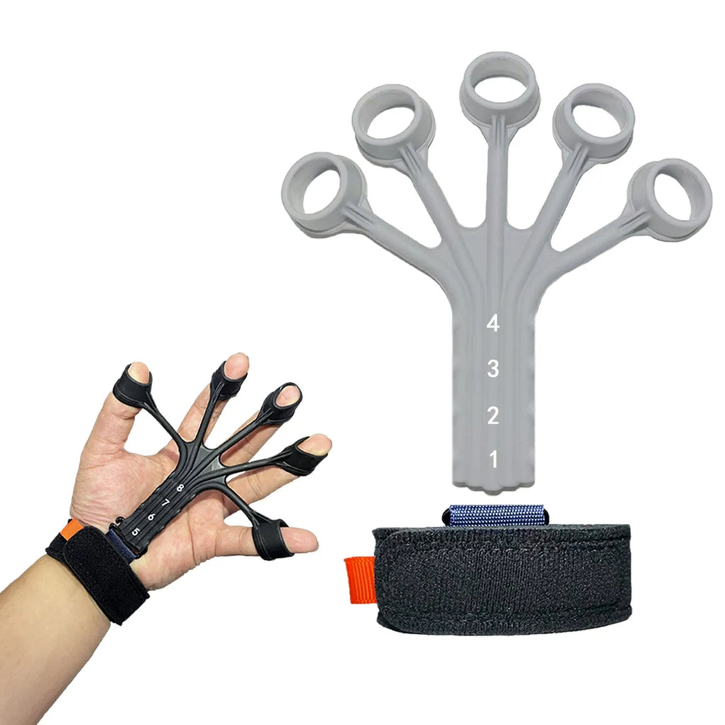 Silicone finger rehabilitation trainer with tension ropes and adjusting belts for abdominal exercises