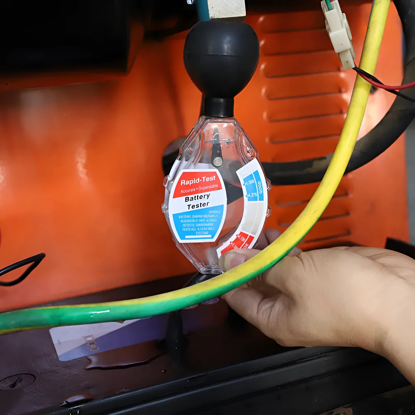 ABS suction electrolyte hydrometer for lead-acid battery testing with measurement scale