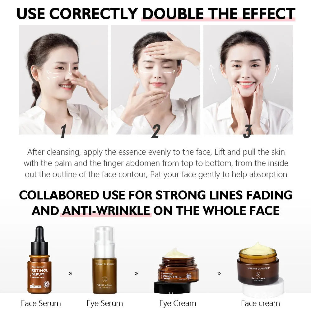 30ml bottle of retinol facial serum for reducing dry lines and fine lines