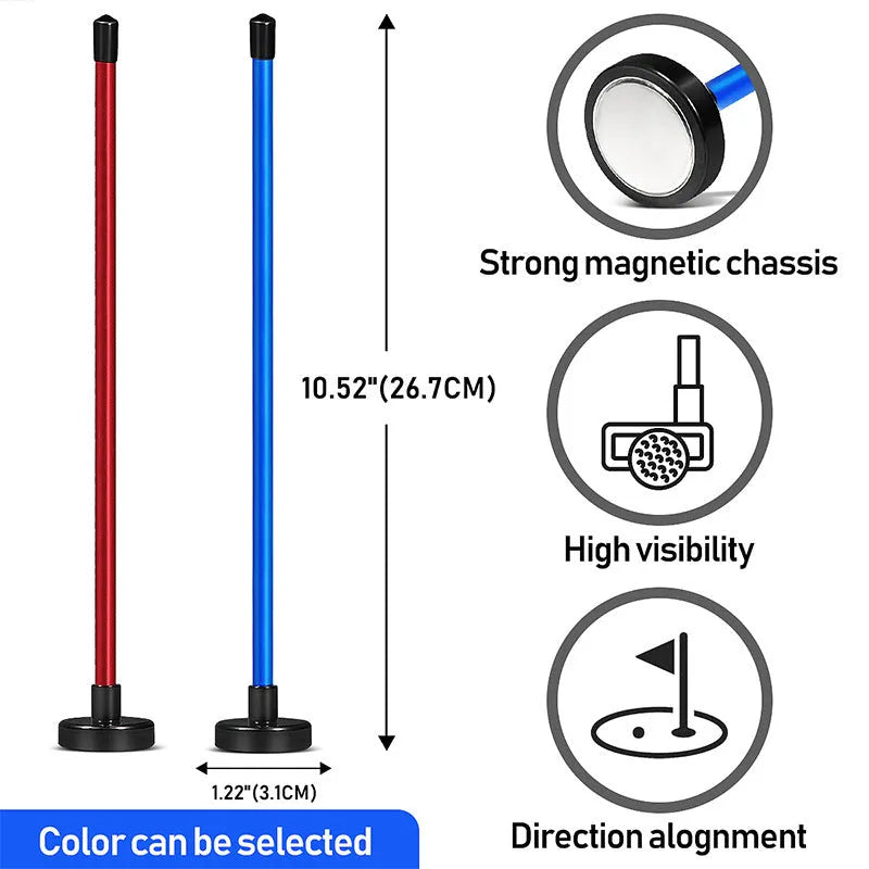 Red and blue aluminium alloy magnetic golf swing trainer with baseball bat alignment bar