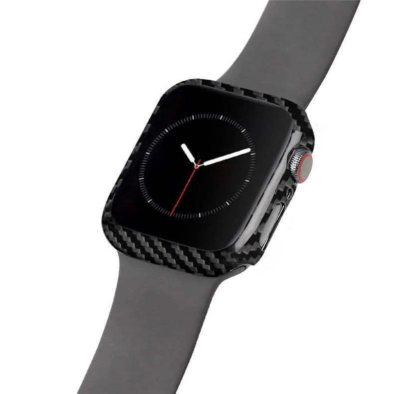 Apple Watch 4 leather protective case in 44mm size, shown in black
