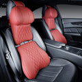 Car headrest and lumbar support pillow set with wavy pattern polyester covers