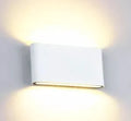 Waterproof aluminium wall light in black, size L, with warm white illumination