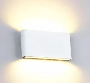 Waterproof aluminium wall light in black, size L, with warm white illumination