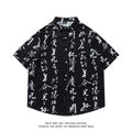 Men's floral printed short sleeve shirt with loose fit in polyester fabric for summer wear