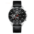 Men's casual quartz watch with business calendar display and waterproof construction in multiple colour options