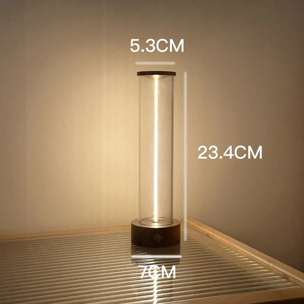 LED line glass magnetic suction light strip with USB charging port, modern bedside night light
