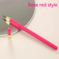 Transparent acrylic mechanical pencil with alloy nib, shown with coloured refill leads.