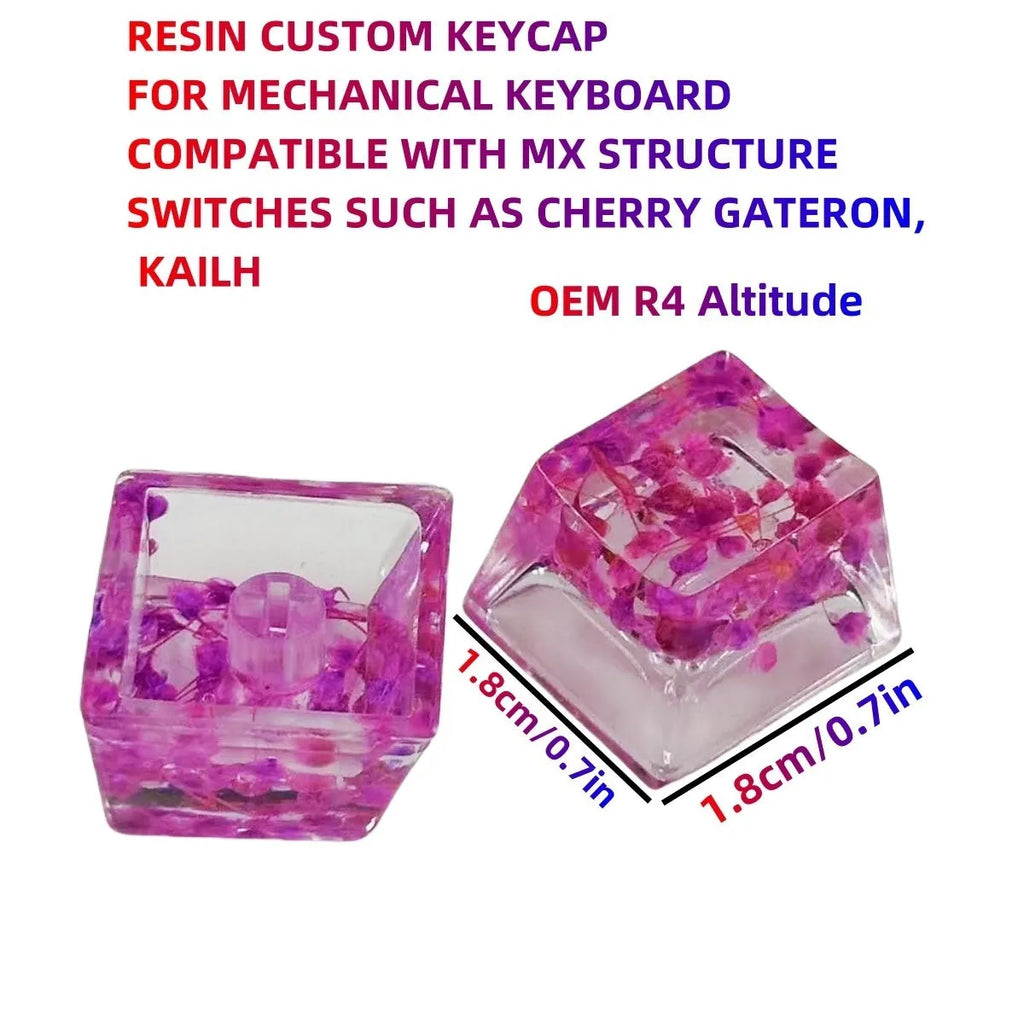 High transparency resin starry sky keycap for mechanical keyboards in multiple colour options