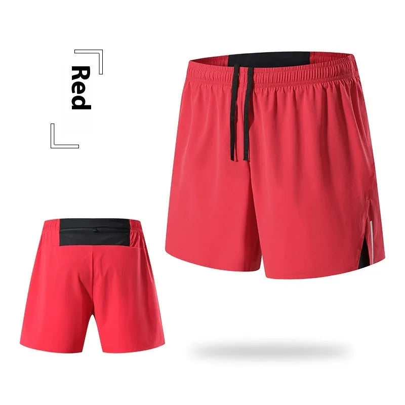 Men's black loose fit high waist off-road running shorts for marathon and cross country