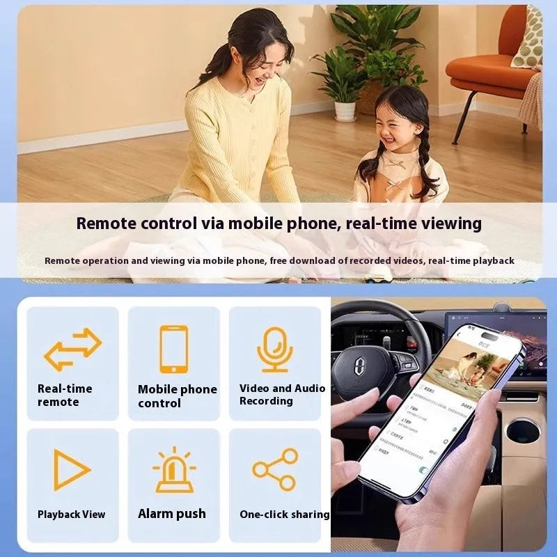 Wireless indoor surveillance camera with 4MP resolution and self-contained bracket