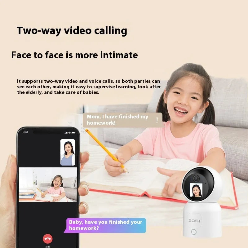 Zhou Shi wireless wifi HD indoor home security camera with large screen and AI features