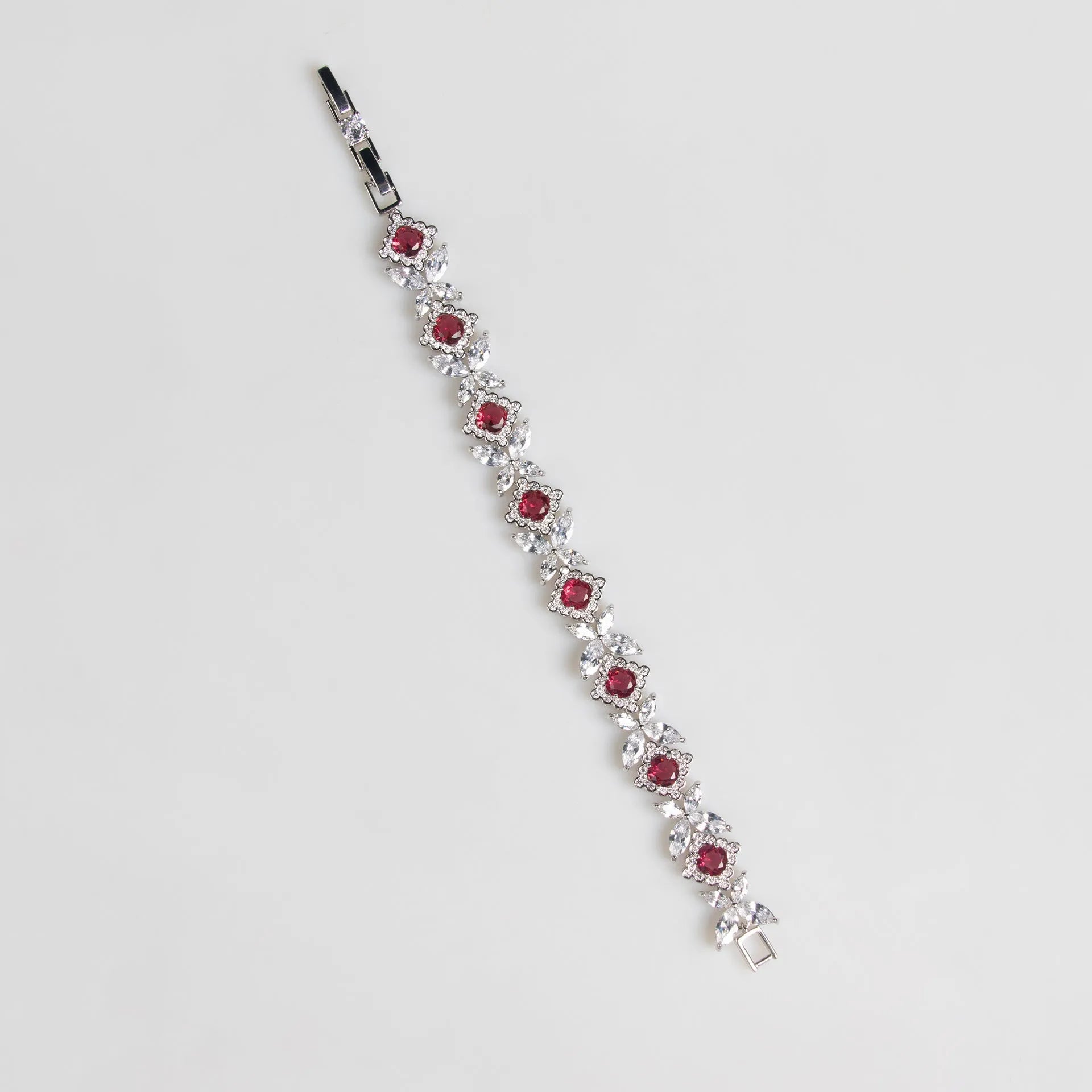 Copper zircon petal bridal three-piece jewellery set with necklace earrings and bracelet
