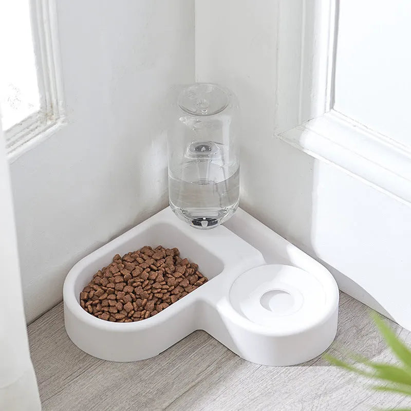 White cat water fountain with stainless steel top for indoor use.