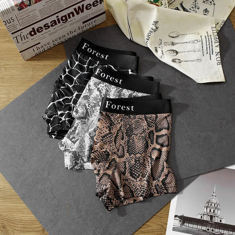 Men's loose-fitting thin boxer shorts in black, available in sizes L, XL, 2XL and 3XL