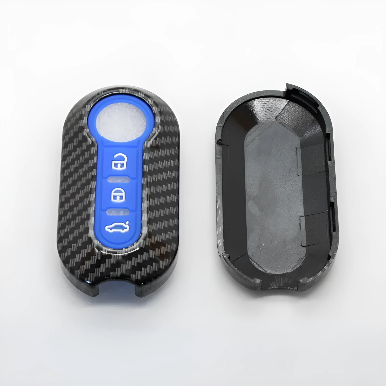 Black ABS replacement key case shell for Fiat 500 Boyue Ottimo Viaggio car remote.