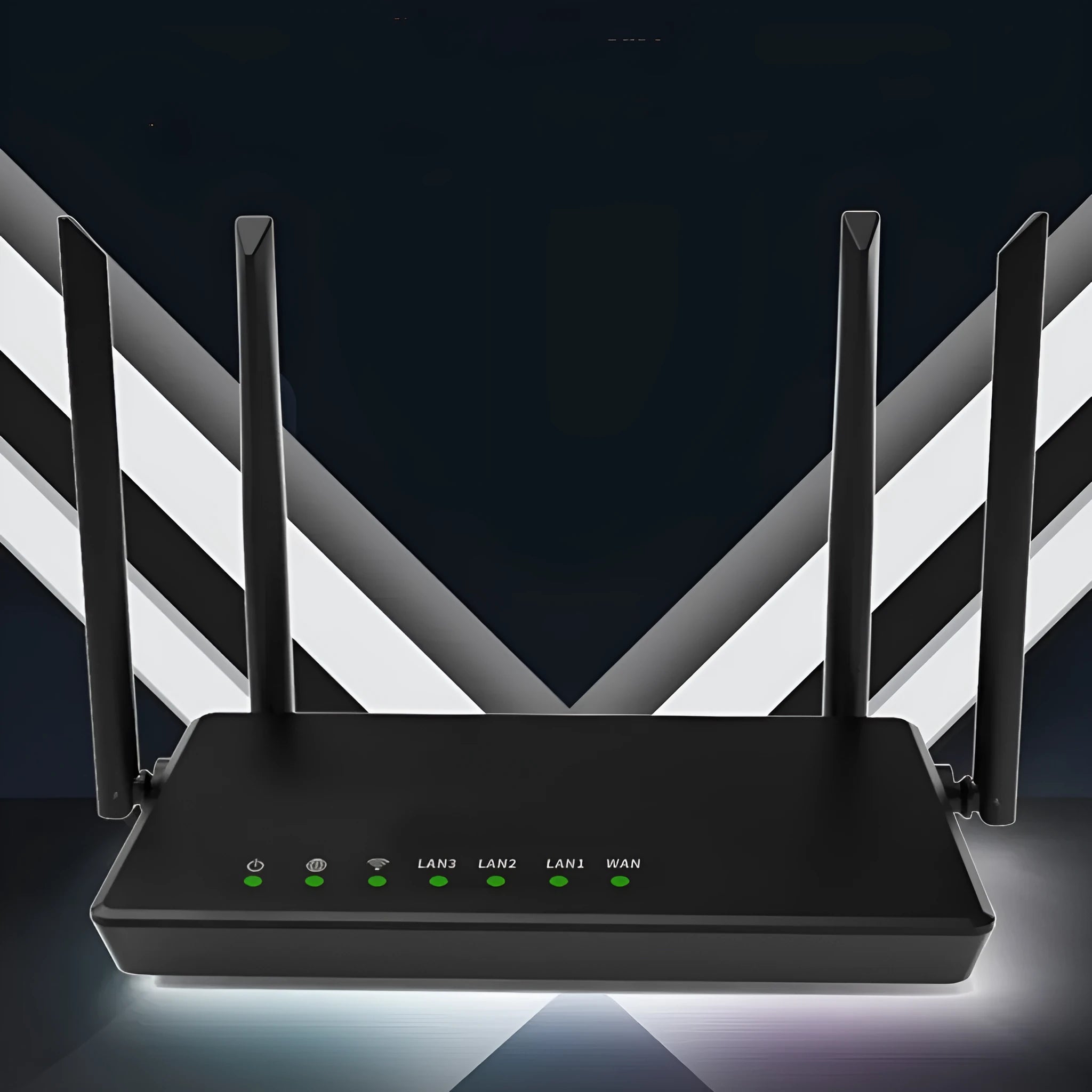 Portable metal wifi router with 300 metre range and multiple network ports