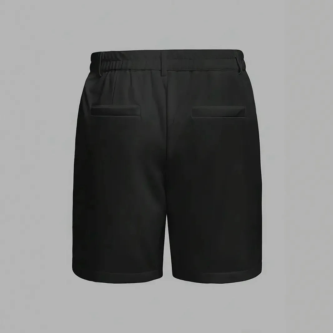 Men's straight-leg cotton blend casual shorts in black, white, grey, and sky blue colours