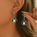 Silver electroplated alloy women's earrings with retro fashion creative styling