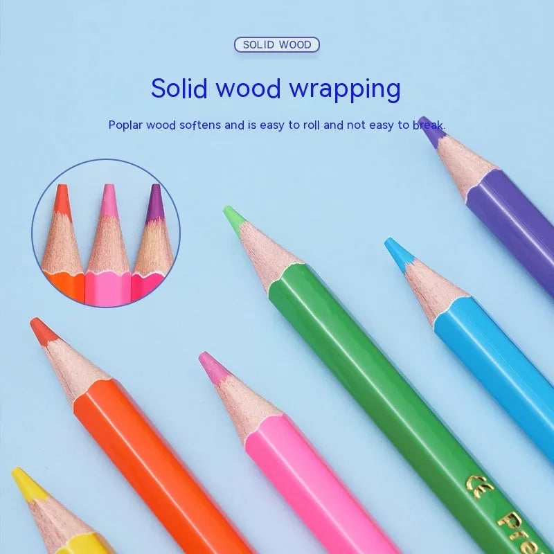 Wooden double head colour pencil set showing two different colour leads on each pencil