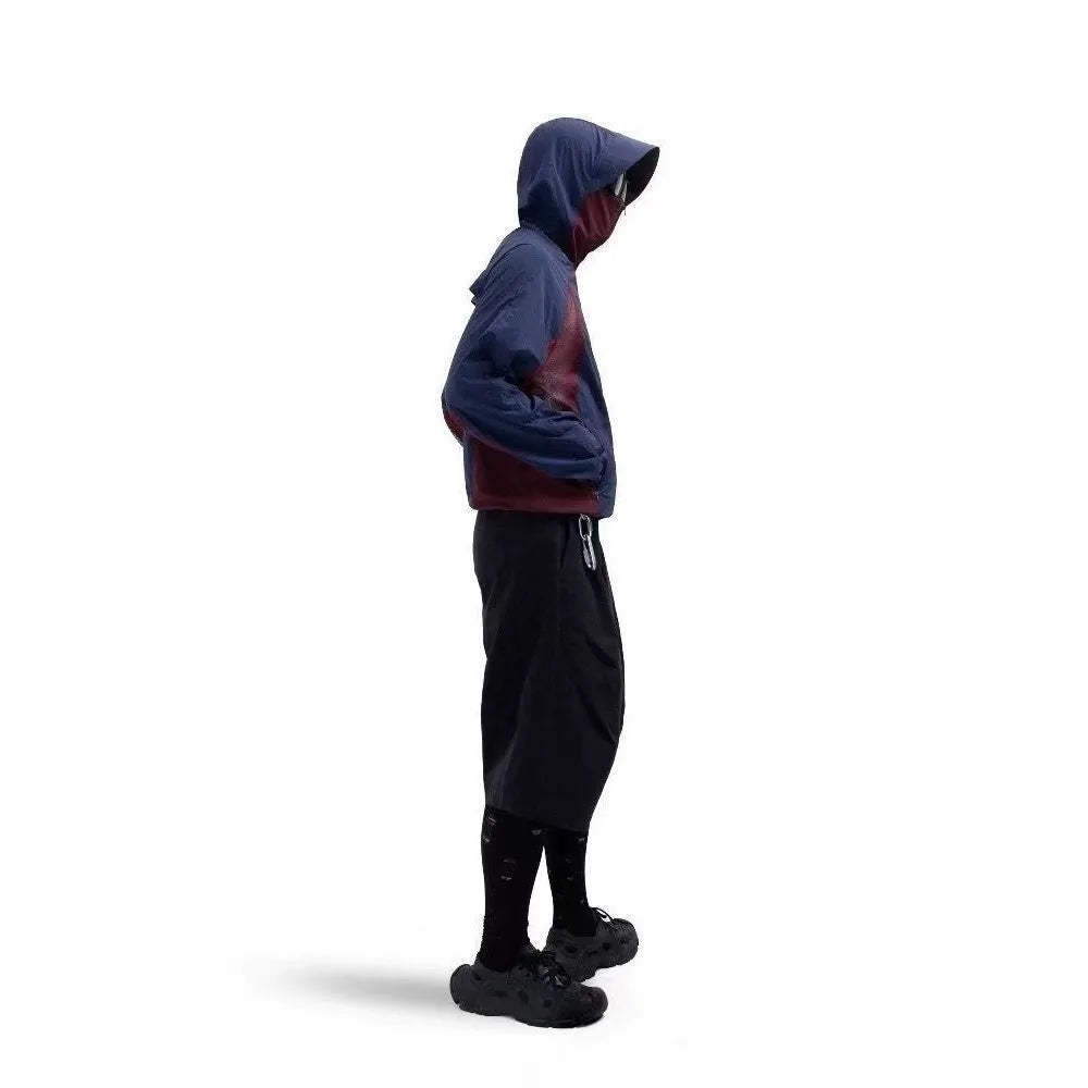 Mesh stitching thin sun protective clothes in desert brown, light gray, red and blue colours with nylon fabric construction