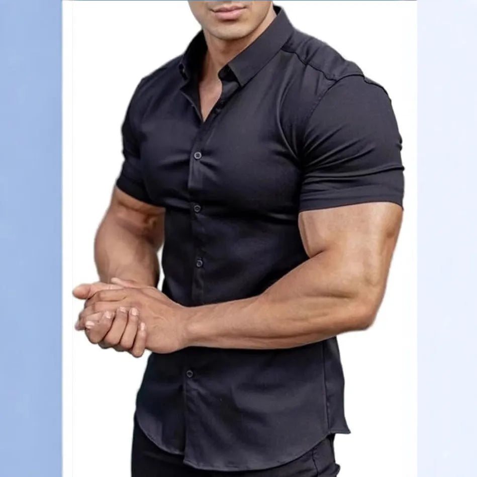 Men's short sleeve printed shirt with cardigan style in multiple colours and sizes