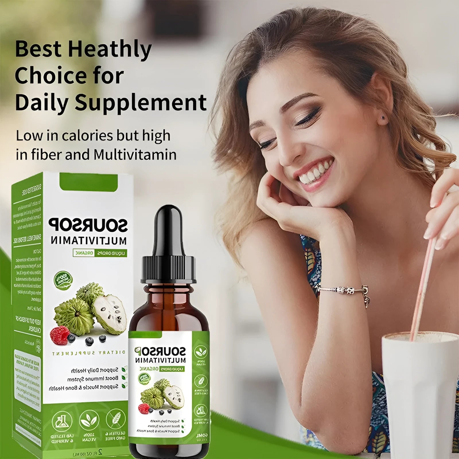 60ml bottle of Annona Prickly Fruit flavoured edible care drops with applicator