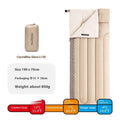 Four seasons portable camping sleeping bag in swamp colour with storage bag.