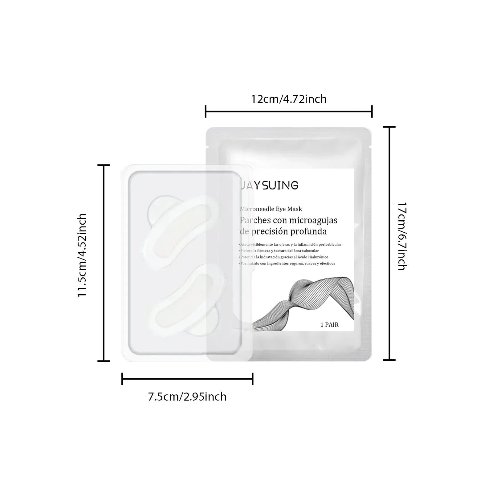 Micro needle eye mask patch for under-eye treatment with dissolving delivery system