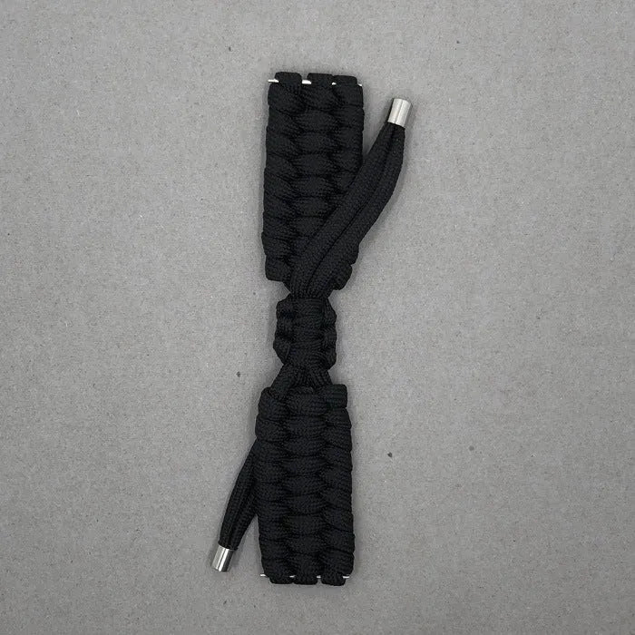 Black paracord braided smartwatch strap for Apple Watch and compatible devices