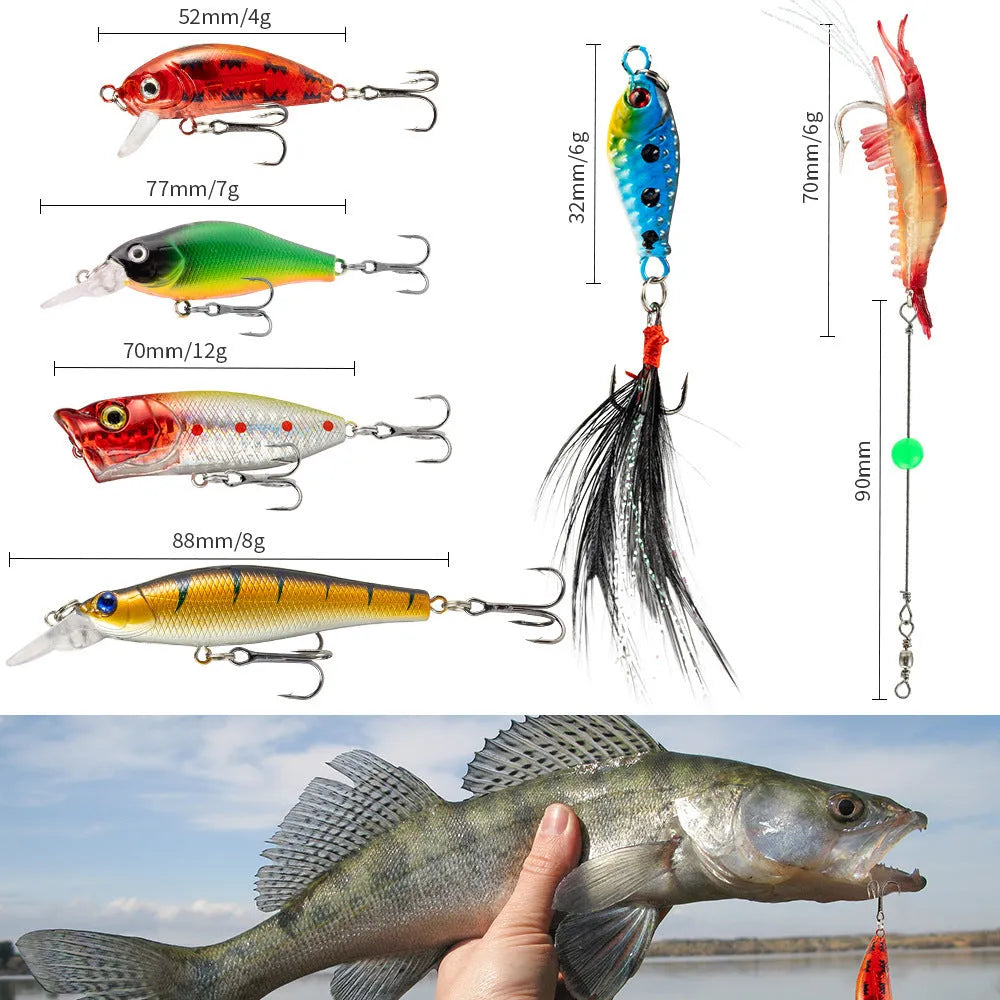 Christmas blind box containing 24 metal fishing lures and tackle for ice fishing and jigging