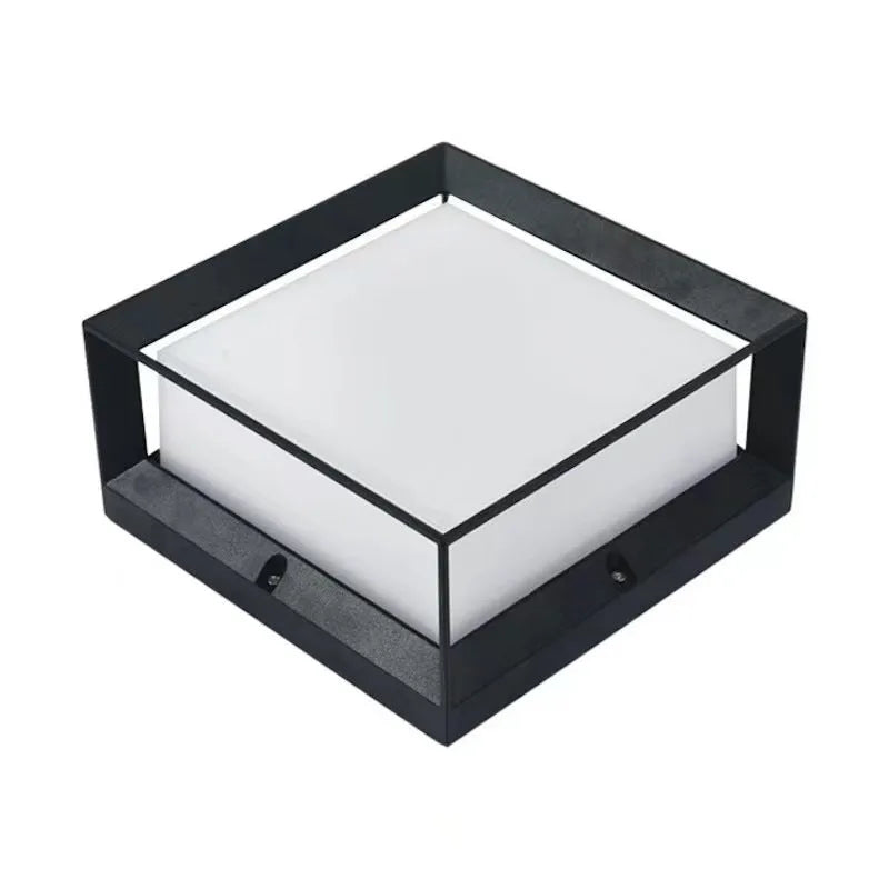 Solar-powered aluminium outdoor column light with LED illumination