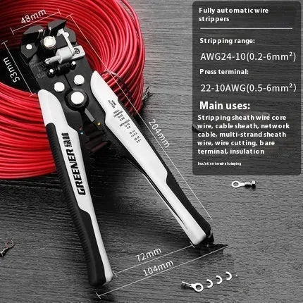 Automatic wire stripping pliers for electrical work with high carbon steel blades