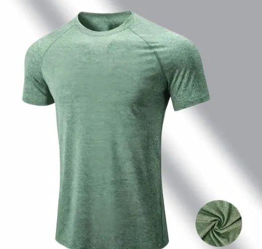 Men's tight stretch quick-drying running t-shirt in polyester fabric