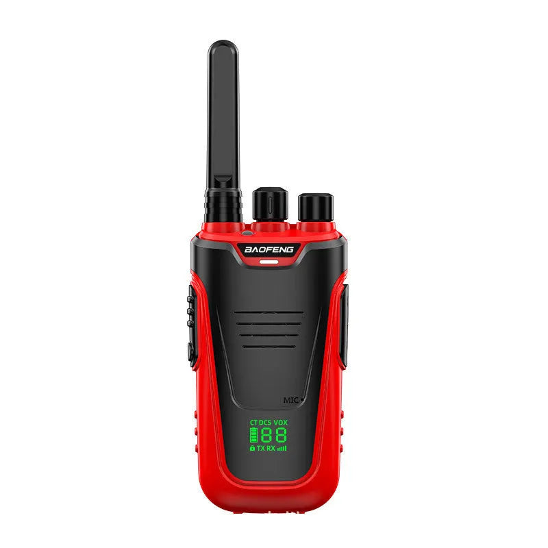 Red or yellow high-power 10W rechargeable intercom for hotels and child monitoring with USB charging.