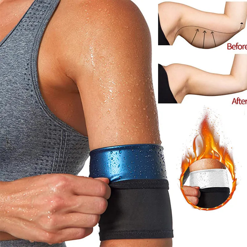 Sports arm sweatband in various colours and sizes on a plain background.