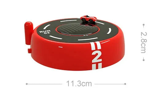 Round car-shaped solar-powered aroma diffuser ornament for vehicle interiors in black, red or white