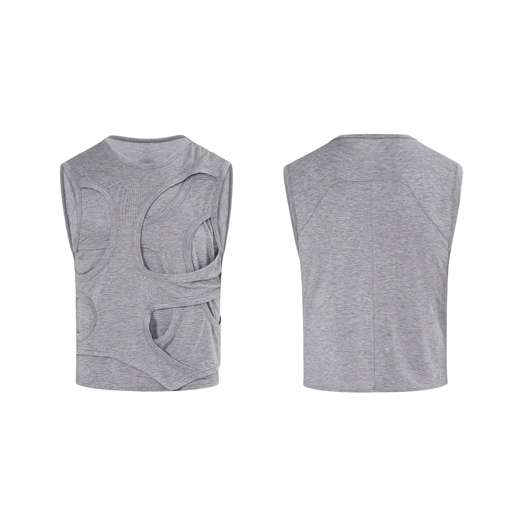 Men's solid colour lyocell summer vest with round neck tank top design