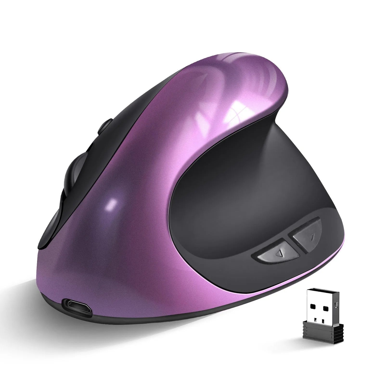 Three Generations vertical ergonomic mouse with wireless charging in multiple colour options