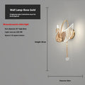 Gold swan-shaped LED wall lamp with acrylic shade for modern bedroom bedside lighting