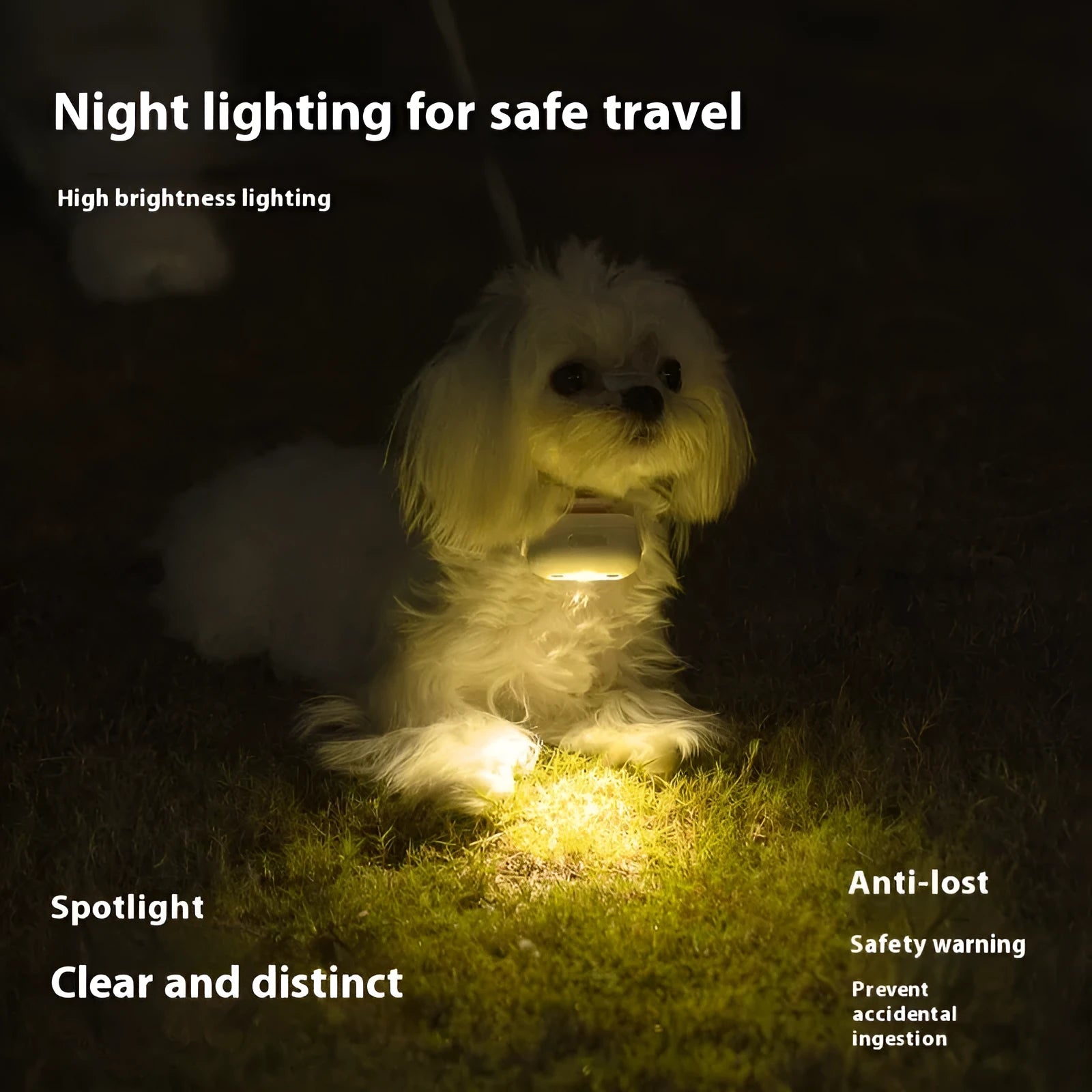 Pet luminous LED collar with hanging ring in four colour options: caramel mocha, cure green, delicate grey, fresh pink