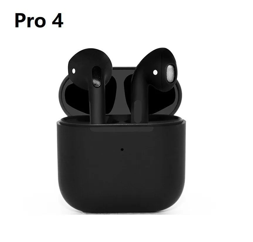 Pro4 White and Black wireless Bluetooth sports headset with in-ear design.